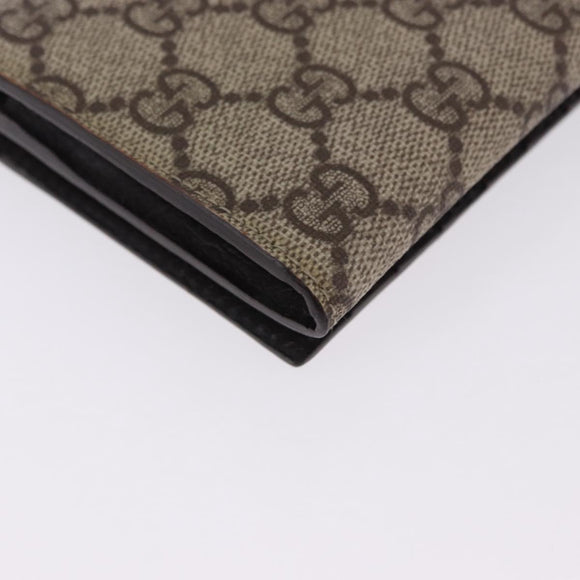 GUCCI GG Supreme Long Wallet PVC Beige Silver 115048 Auth 197678V