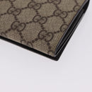 GUCCI GG Supreme Long Wallet PVC Beige Silver 115048 Auth 197678V-16