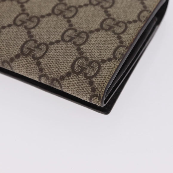 GUCCI GG Supreme Long Wallet PVC Beige Silver 115048 Auth 197678V