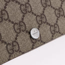 GUCCI GG Supreme Long Wallet PVC Beige Silver 115048 Auth 197678V-17