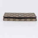 GUCCI GG Supreme Long Wallet PVC Beige Silver 115048 Auth 197678V-6