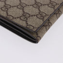 GUCCI GG Supreme Long Wallet PVC Beige Silver 115048 Auth 197678V-7