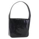 GUCCI Shoulder Bag Patent Leather Black Silver 000 0506 Auth 197679-1