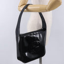 GUCCI Shoulder Bag Patent Leather Black Silver 000 0506 Auth 197679-22