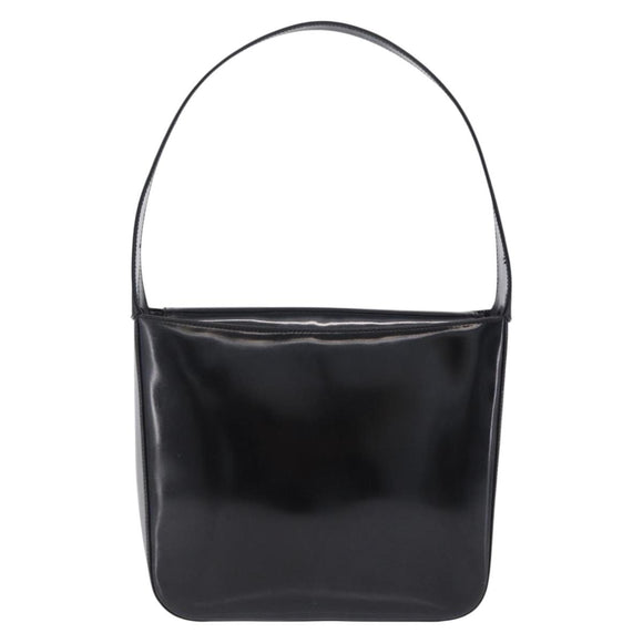 GUCCI Shoulder Bag Patent Leather Black Silver 000 0506 Auth 197679