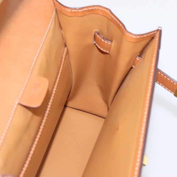 CELINE Macadam Canvas Shoulder Bag PVC Beige Gold Auth 197680V