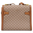 CELINE Macadam Canvas Shoulder Bag PVC Beige Gold Auth 197680V-3