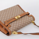 CELINE Macadam Canvas Shoulder Bag PVC Beige Gold Auth 197680V-6