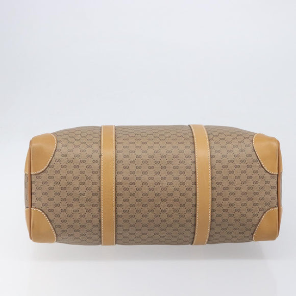 GUCCI Micro GG Supreme Boston Bag PVC Beige Gold 58 012 468 40 Auth 197681A