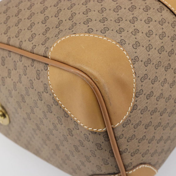 GUCCI Micro GG Supreme Boston Bag PVC Beige Gold 58 012 468 40 Auth 197681A