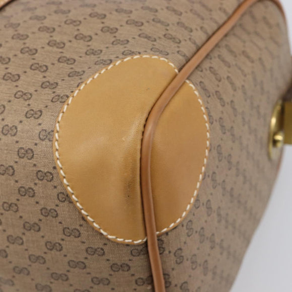 GUCCI Micro GG Supreme Boston Bag PVC Beige Gold 58 012 468 40 Auth 197681A