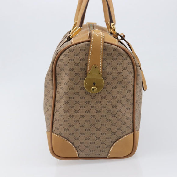 GUCCI Micro GG Supreme Boston Bag PVC Beige Gold 58 012 468 40 Auth 197681A