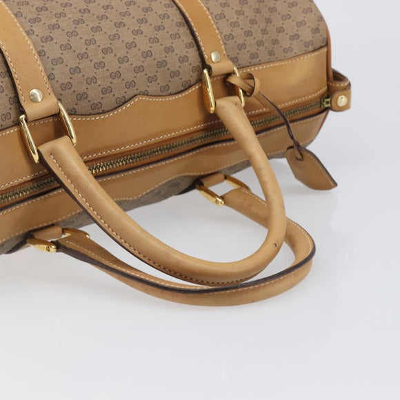 GUCCI Micro GG Supreme Boston Bag PVC Beige Gold 58 012 468 40 Auth 197681A