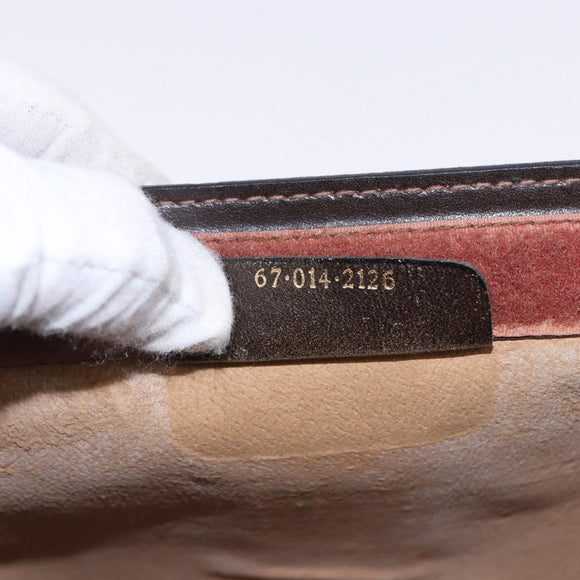GUCCI Web Sherry Line Clutch Bag Suede Brown 67 014 2126 Auth 197682