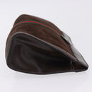 GUCCI Web Sherry Line Clutch Bag Suede Brown 67 014 2126 Auth 197682-5