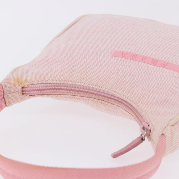 PRADA Prada Sport Hand Pouch Canvas Pink Auth 197685