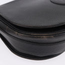 CARTIER Shoulder Bag Leather Black Gold Auth 197686-9