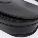 CARTIER Shoulder Bag Leather Black Gold Auth 197686-14