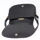 CARTIER Shoulder Bag Leather Black Gold Auth 197686-10