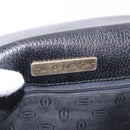 CARTIER Shoulder Bag Leather Black Gold Auth 197686-11