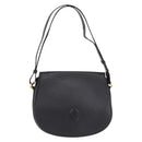 CARTIER Shoulder Bag Leather Black Gold Auth 197686-13
