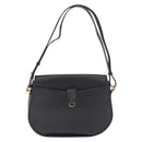 CARTIER Shoulder Bag Leather Black Gold Auth 197686-2