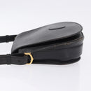 CARTIER Shoulder Bag Leather Black Gold Auth 197686-4