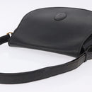 CARTIER Shoulder Bag Leather Black Gold Auth 197686-6