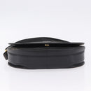CARTIER Shoulder Bag Leather Black Gold Auth 197686-5