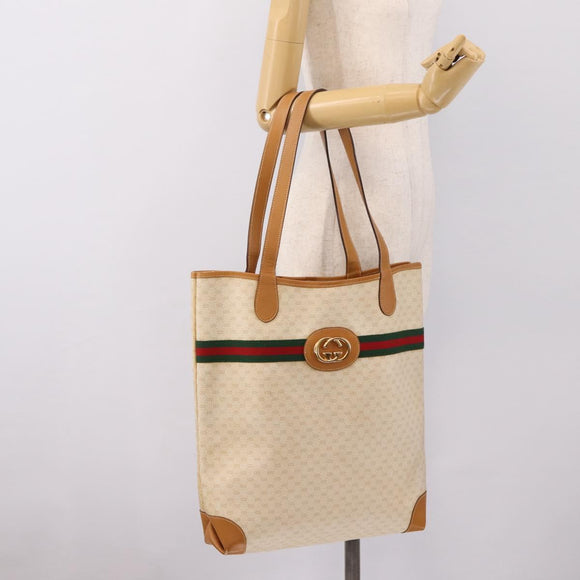 GUCCI Micro GG Supreme Web Sherry Line Bag PVC White 002 123 0131 Auth 197690