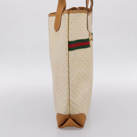 GUCCI Micro GG Supreme Web Sherry Line Bag PVC White 002 123 0131 Auth 197690