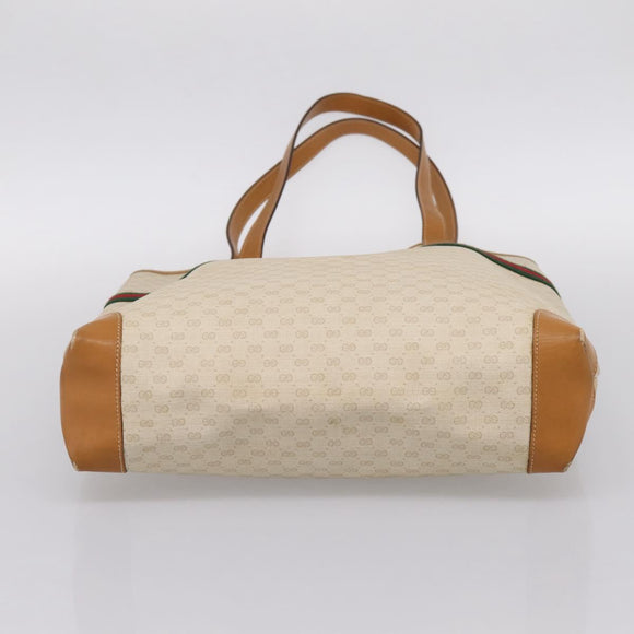 GUCCI Micro GG Supreme Web Sherry Line Bag PVC White 002 123 0131 Auth 197690