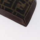 FENDI Zucca Canvas Pouch Black Brown Auth 197691-11