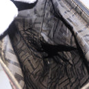 FENDI Zucca Canvas Pouch Black Brown Auth 197691-15
