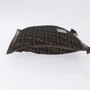 FENDI Zucca Canvas Pouch Black Brown Auth 197691-4