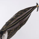 FENDI Zucca Canvas Pouch Black Brown Auth 197691-6