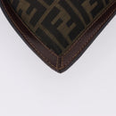 FENDI Zucca Canvas Pouch Black Brown Auth 197691-8