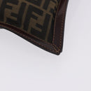 FENDI Zucca Canvas Pouch Black Brown Auth 197691-9