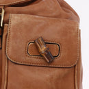 GUCCI Bamboo Backpack Leather Brown Gold 003 2058 0016 Auth 197694-20