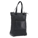 GUCCI GG Canvas Tote Bag Black Silver 28892 Auth 197695-1