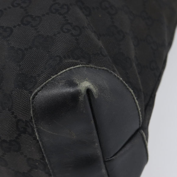 GUCCI GG Canvas Tote Bag Black Silver 28892 Auth 197695