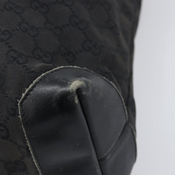 GUCCI GG Canvas Tote Bag Black Silver 28892 Auth 197695