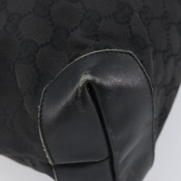 GUCCI GG Canvas Tote Bag Black Silver 28892 Auth 197695