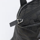 GUCCI GG Canvas Tote Bag Black Silver 28892 Auth 197695-14