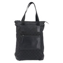 GUCCI GG Canvas Tote Bag Black Silver 28892 Auth 197695-2