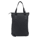 GUCCI GG Canvas Tote Bag Black Silver 28892 Auth 197695-3