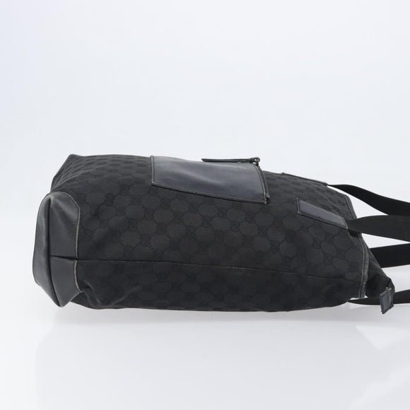 GUCCI GG Canvas Tote Bag Black Silver 28892 Auth 197695