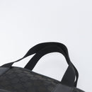 GUCCI GG Canvas Tote Bag Black Silver 28892 Auth 197695-8