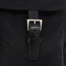 PRADA Shoulder Bag Nylon Black Silver Auth 197698A-15