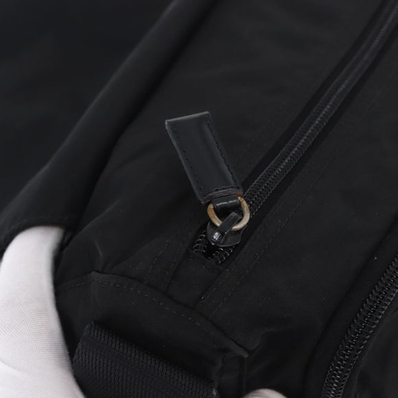 PRADA Shoulder Bag Nylon Black Silver Auth 197698A